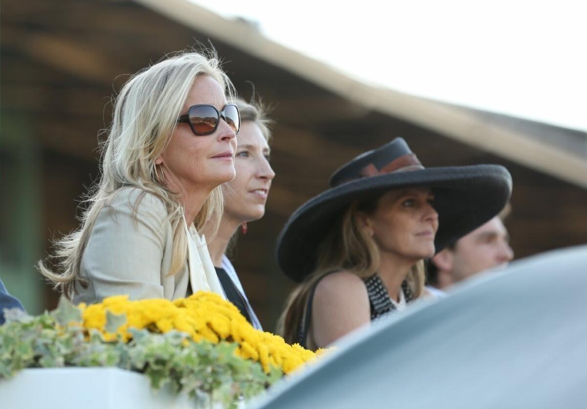 Bo Derek, seen here at the 30th Running of the Breeders' Cup World Championships on Nov. 2, 2013 in Arcadia, Calif., was reappointed to the state horse racing board by Gov. Jerry Brown.