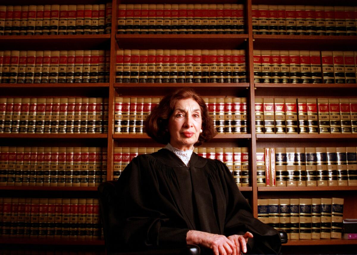 Municipal Court Judge Frances Muñoz in her chambers in Newport Beach in 1997.