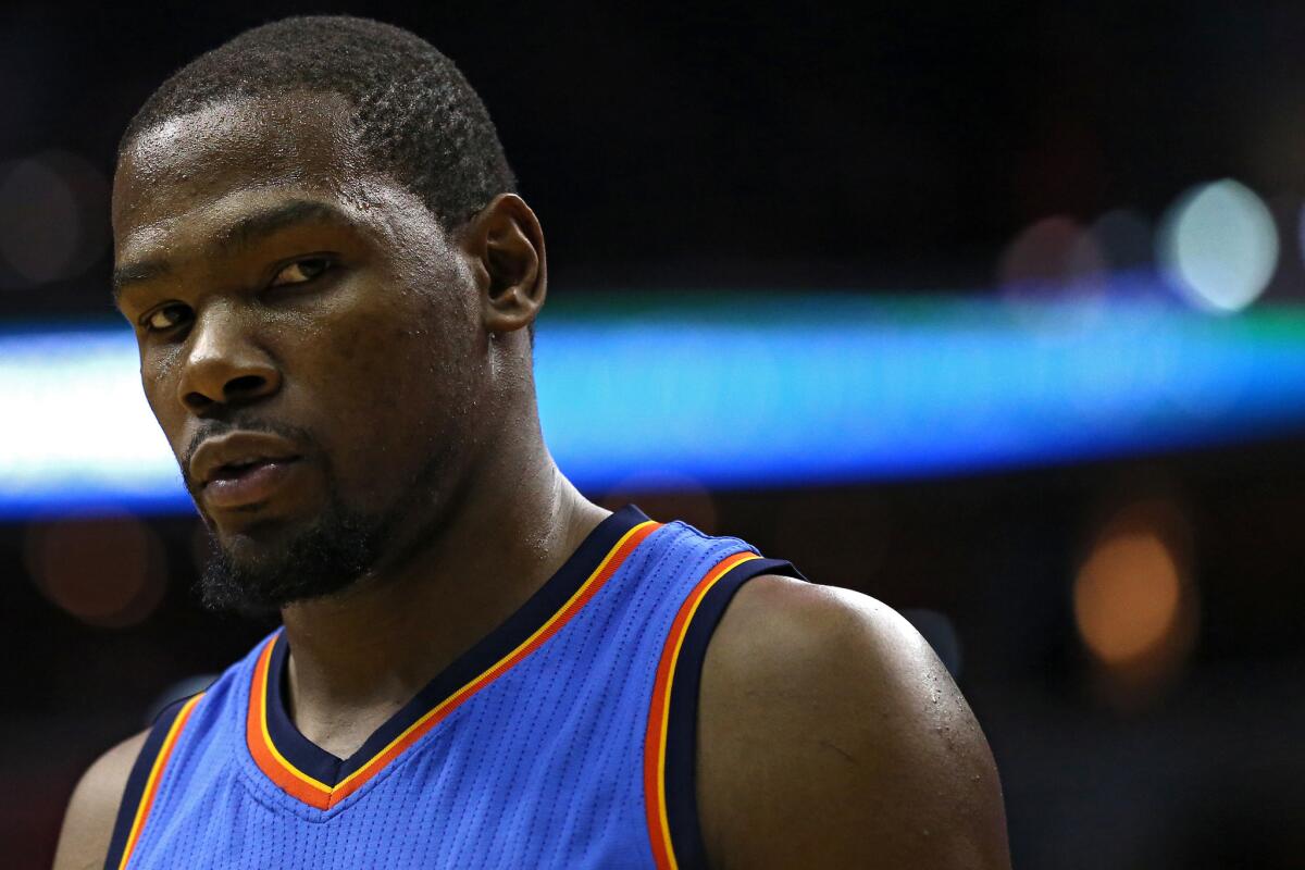 Oklahoma City Thunder star Kevin Durant has played in only 27 games this season. Pain in his right foot may keep him from returning to play for the rest of the season.