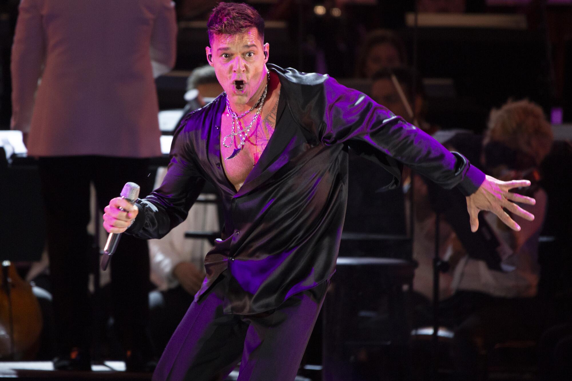 Ricky Martin durante su presentación del 22 de julio en el Hollywood Bowl.