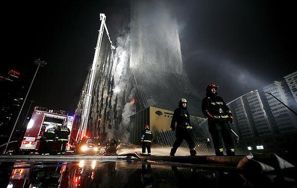 Beijing hotel tower destroyed