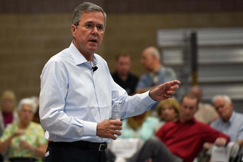 Republican presidential candidate Jeb Bush speaks at a town hall meeting in Henderson, Nev., on Saturday.