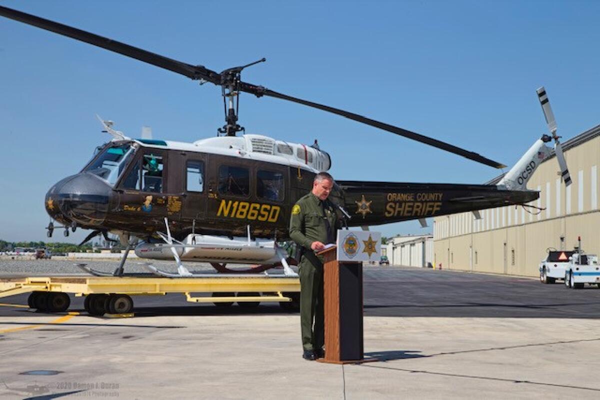 Orange County Sheriff Don Barnes speaks at a news conference in August.