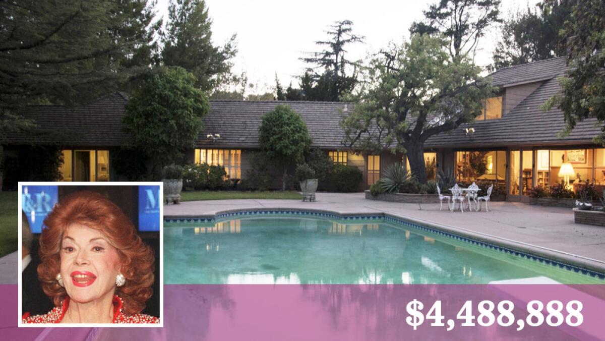 The longtime home of late entertainer Jayne Meadows, pictured, and her husband, former "Tonight Show" host Steve Allen, is on the market in Encino.