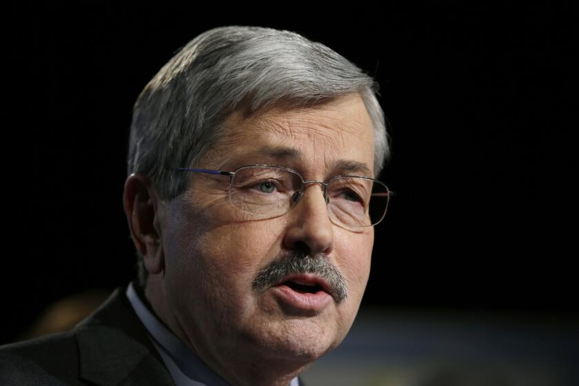 Iowa Gov. Terry Branstad said he would gladly campaign alongside beleaguered New Jersey Gov. Chris Christie. But he suggested he leave some of his New Jersey attitude at home if he hopes to do well in the state's presidential caucus.