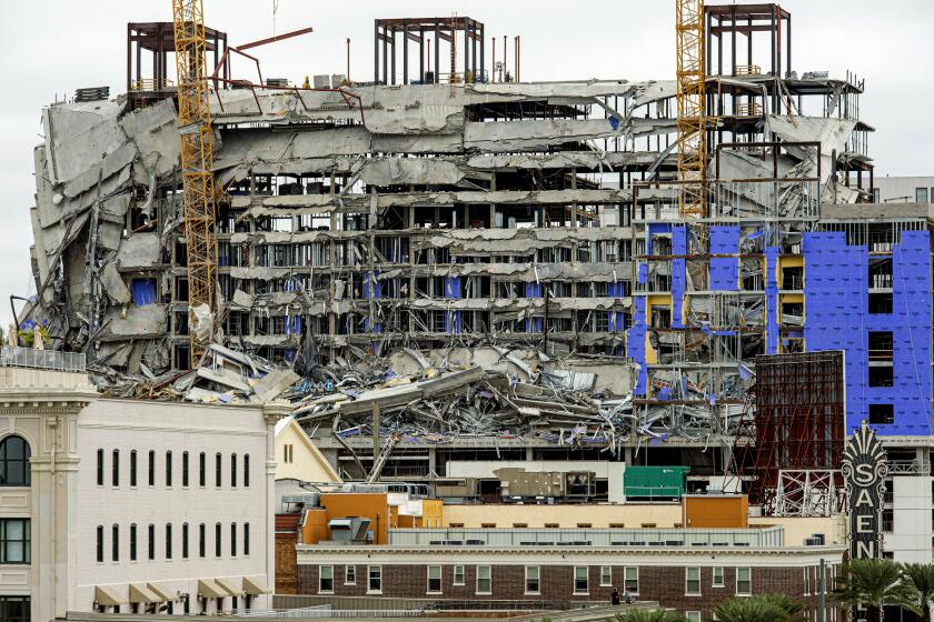 This photo shows the Hard Rock Hotel, which was under construction, after a fatal partial collapse in New Orleans on Saturday, Oct. 12, 2019. (Chris Granger/The Advocate via AP)