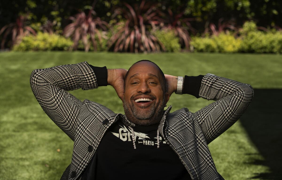 Kenya Barris, creator of "black-ish," at home in Encino.