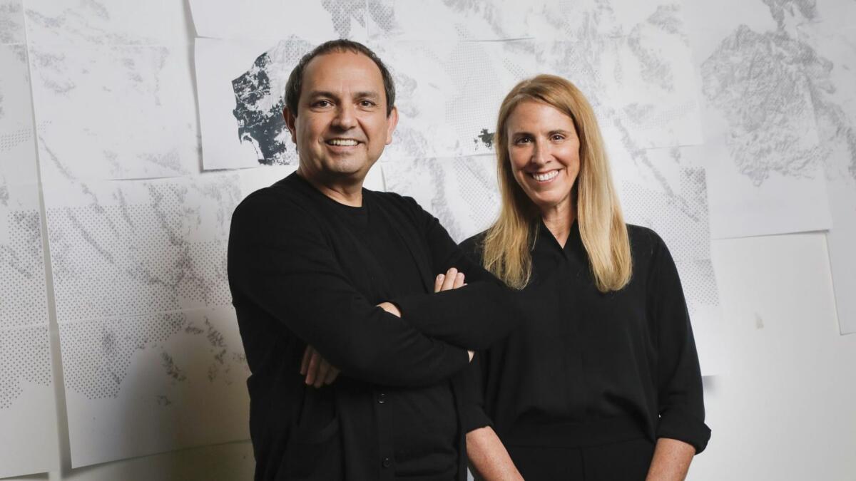 Architect Teddy Cruz, left, and political scientist Fonna Forman will present their project "MEXUS" at the 2018 Venice Architecture Biennale.