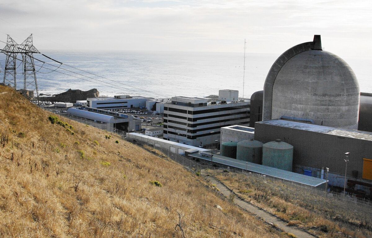 One of Pacific Gas and Electric's Diablo Canyon Power Plant's nuclear reactors in Avila Beach on California's Central Coast. Regulators are being urged to shut the plant.