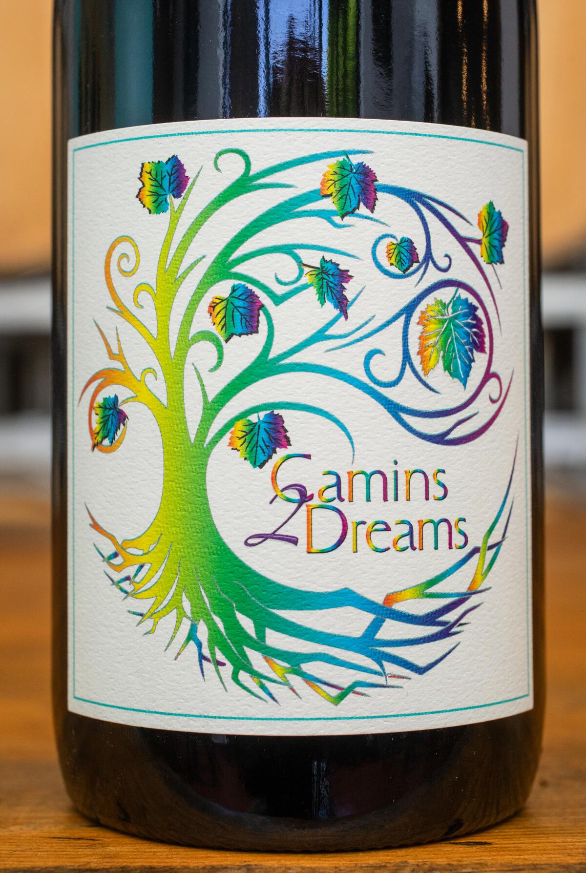Camins 2 Dreams' Pride-themed wine label. 