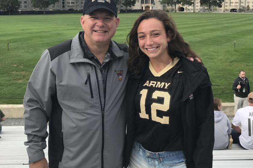 Charles Hartford, West Point Class of 1989, and his daughter Kate, West Point Class of 2024.