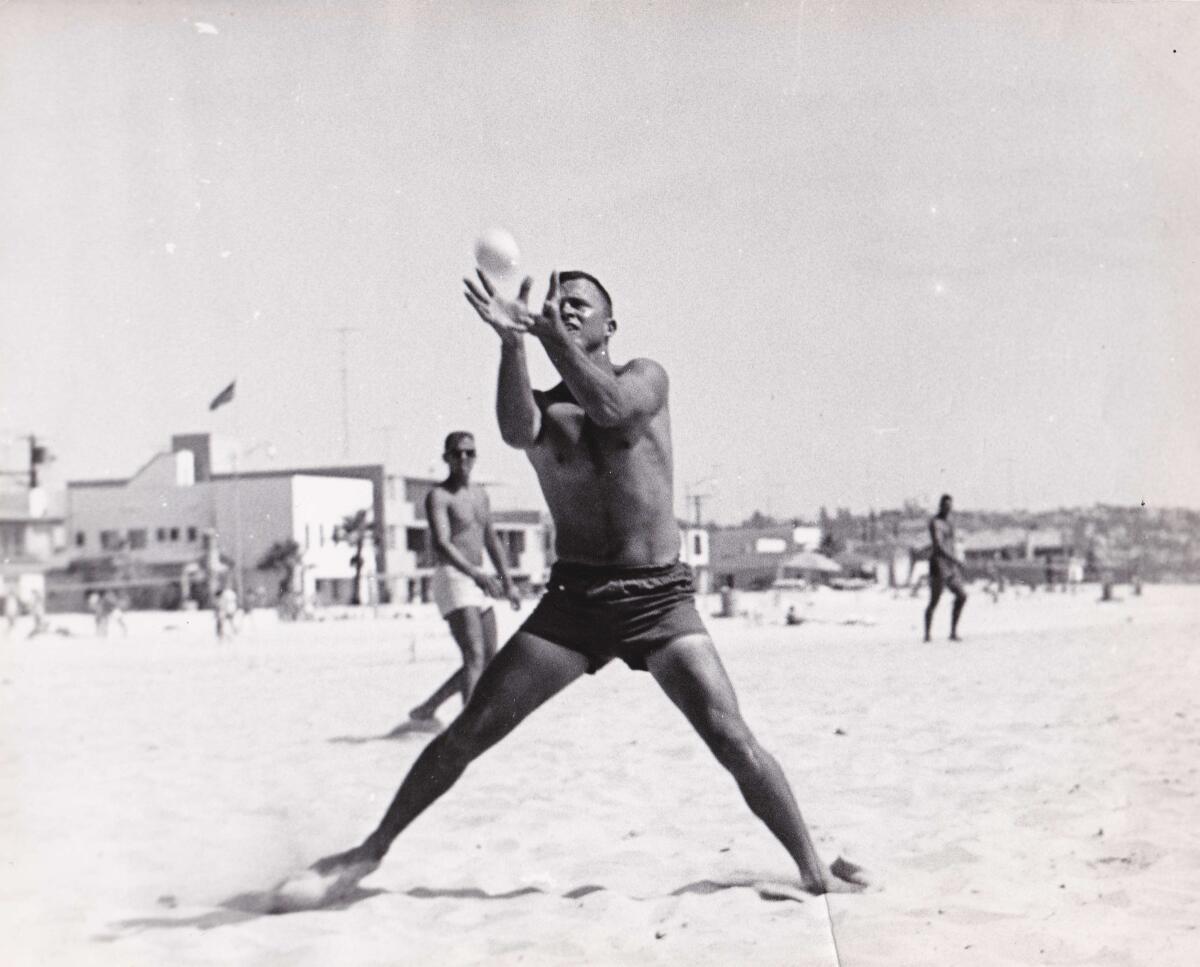 An OTL player catching a ball during a game early in the tournament’s history.