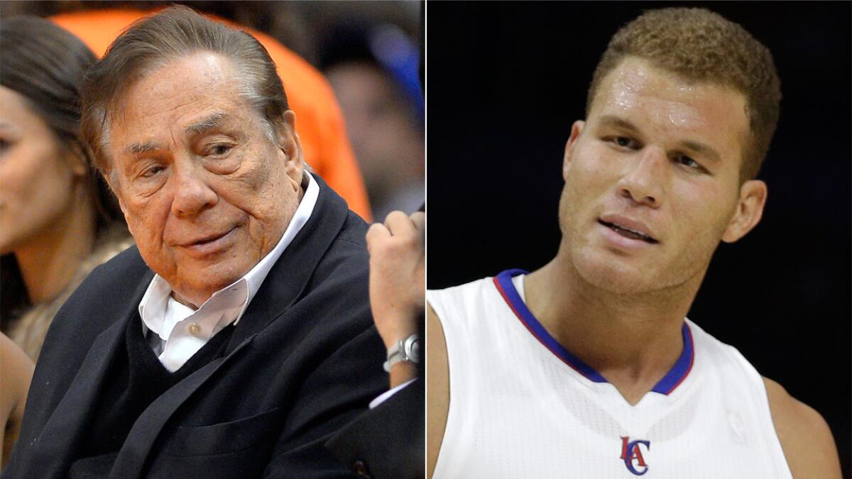 Clippers star Blake Griffin, right, wasn't a fan of former team owner Donald Sterling.