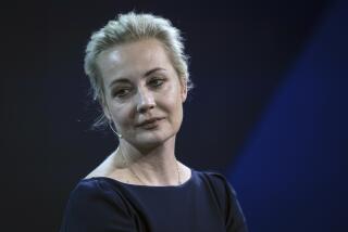 FILE - Yulia Navalnaya, widow of late Russian opposition leader Alexei Navalny, attends the 53rd St. Gallen Symposium, in St. Gallen, Switzerland, Friday, May 3, 2024. A Russian court on Tuesday ordered the arrest of Yulia Navalnaya, the widow of Russian opposition leader Alexei Navalny. She lives abroad but would face arrest if and when she returns to Russia. (Gian Ehrenzeller/Keystone via AP, File)