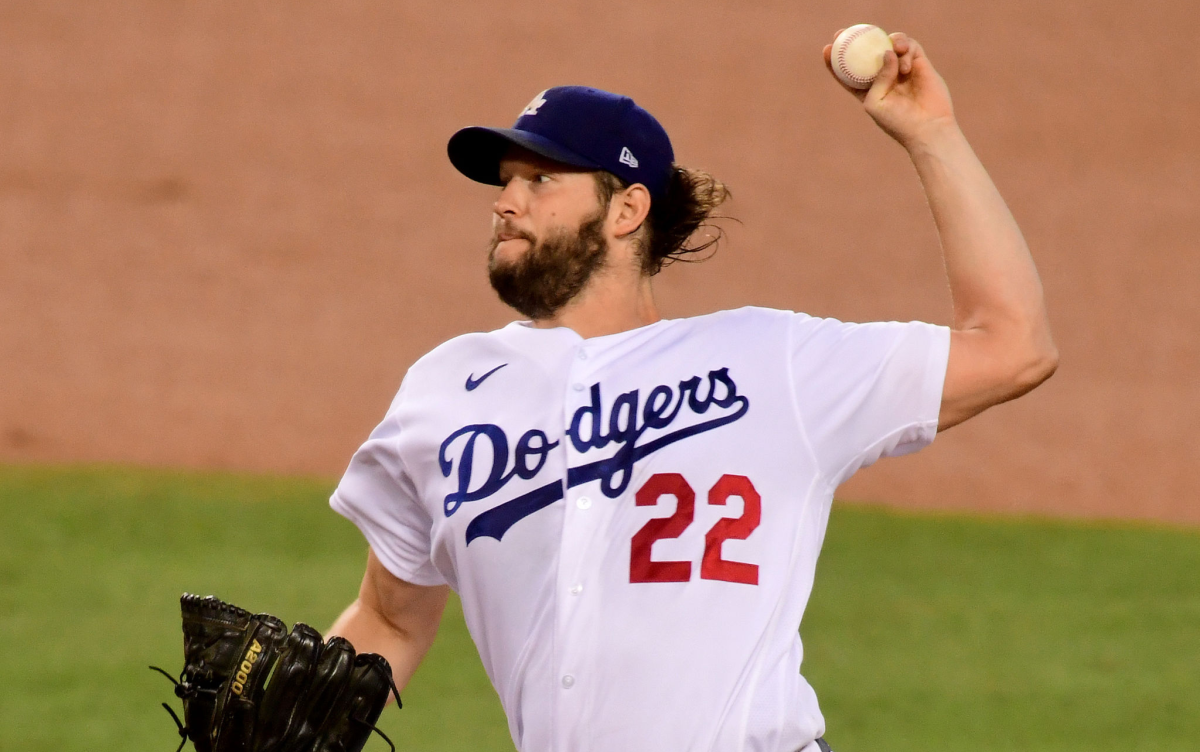 Dodgers pitcher Clayton Kershaw delivers against the Angels on Sept. 25.