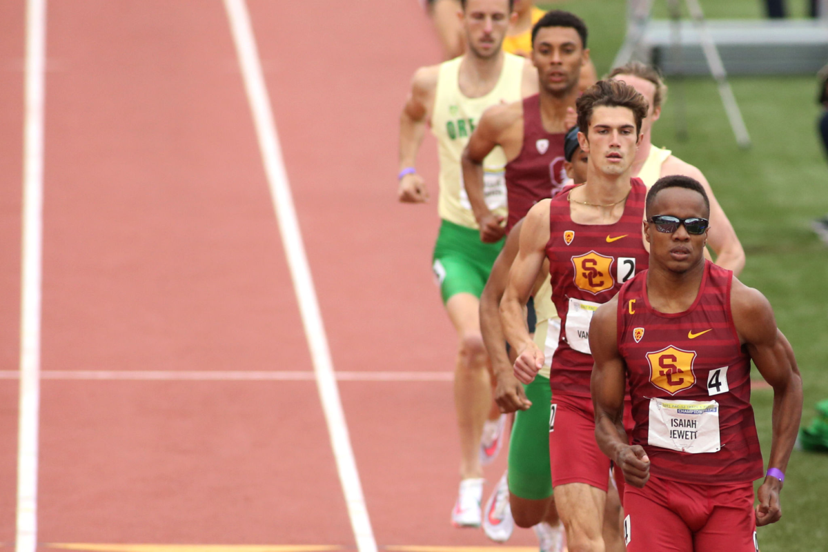 USC's Isaiah Jewett runs in the 800-meter final at the Pac-12 track and field championships on May 16.