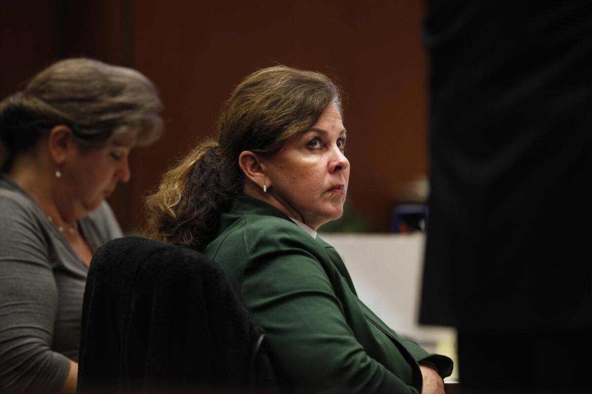Former assistant city administrator of Bell, Angela Spaccia, in court.