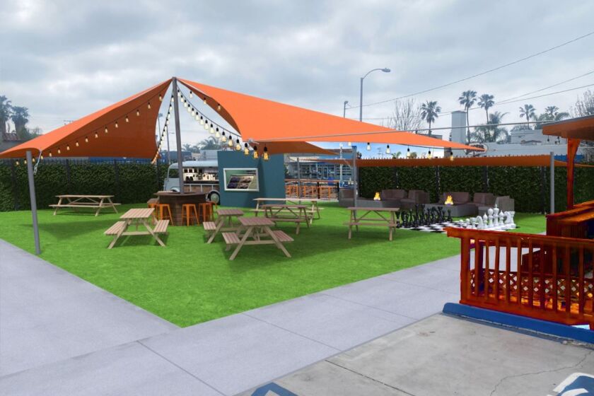 City Tacos' new restaurant in Ocean Beach will feature a courtyard area with picnic tables, fire pits and giant-size games.
