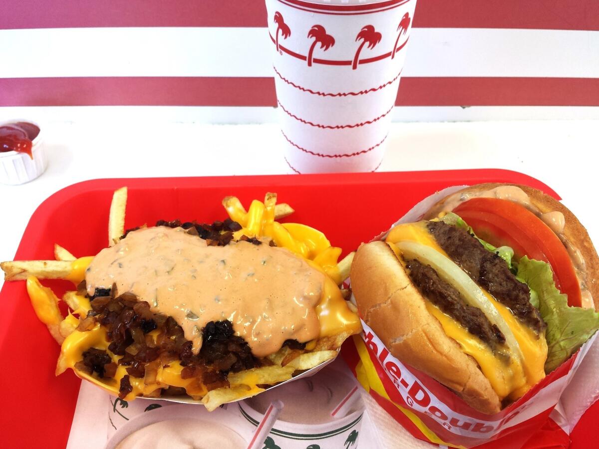 Los Angeles, California, USA - August 20, 2015: In-N-Out Burgers, Inc. is a regional chain of fast food restaurants that started in California.