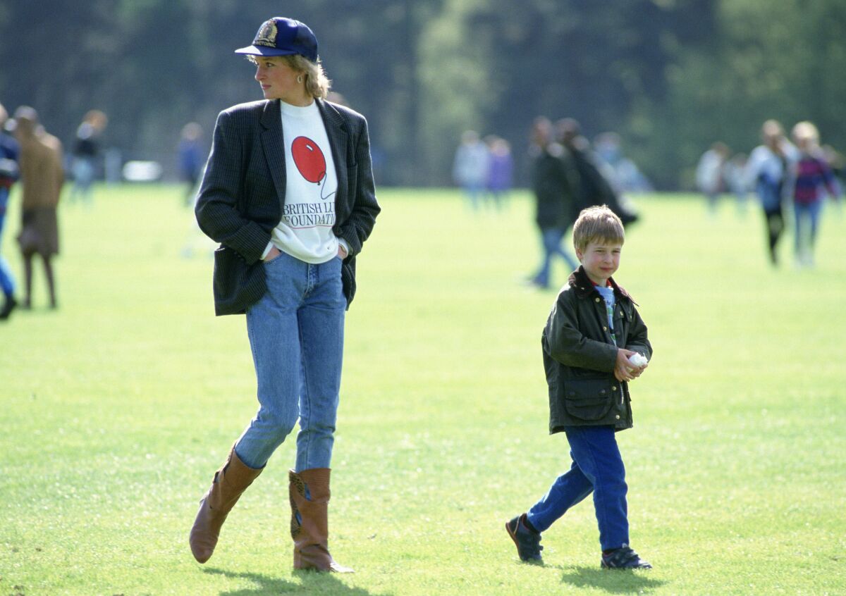 Diana, Princess of Wales, with a young Prince William.