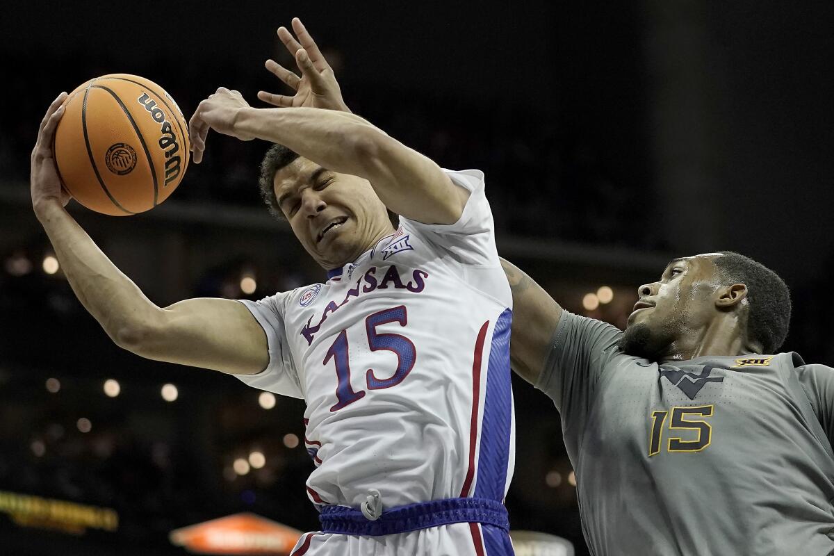 No. 3 Kansas beats West Virginia 78-61 without ailing Self - The