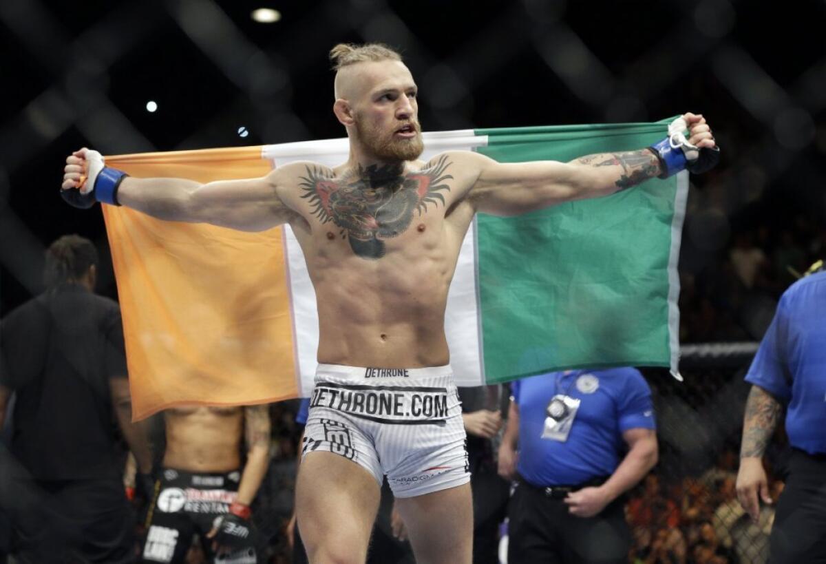 Conor McGregor, above, is set to face Nate Diaz at UFC 196 in Las Vegas on March 5.