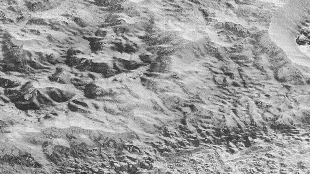 A high-resolution image of "Pluto's Badlands" was recently sent back to Earth from NASA's New Horizons spacecraft.