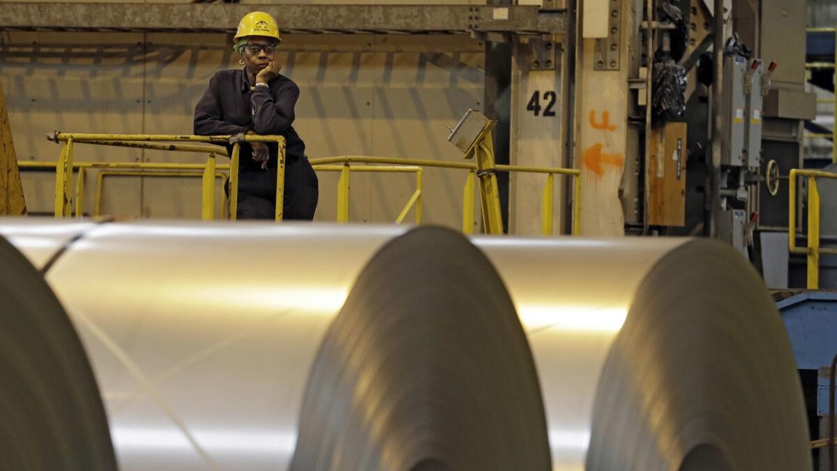 A worker at ArcelorMittal Steel in Ohio in 2013.