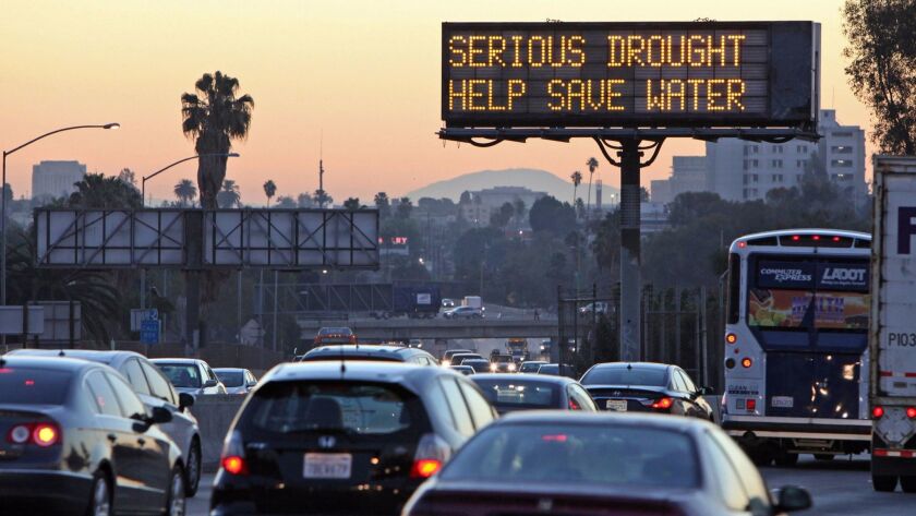 In 2014, drought-related messages urging water conservation seemed to be everywhere, including along the 101 Freeway.