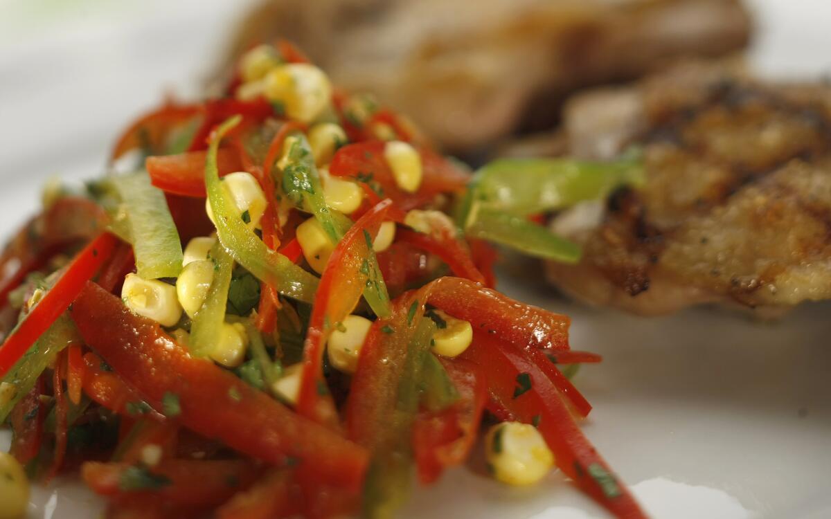 Bell pepper and corn slaw