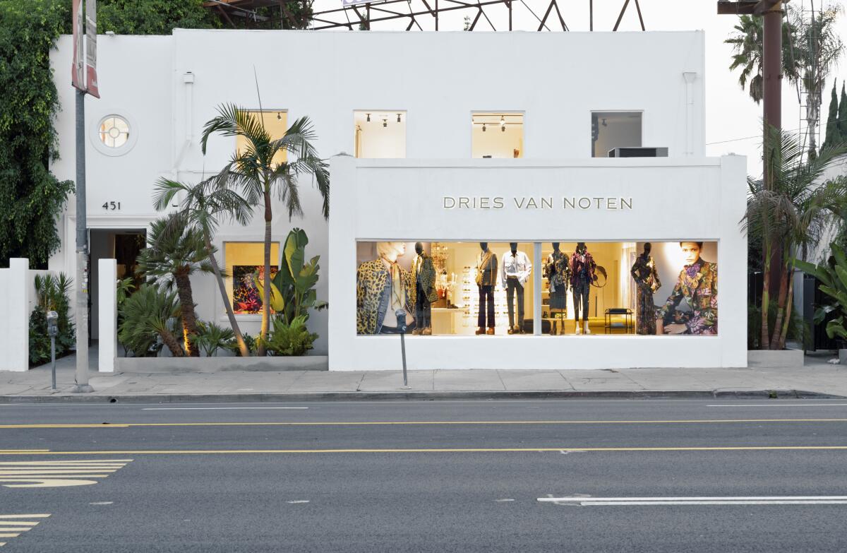 The exterior of the new Dries Van Noten store in Los Angeles.