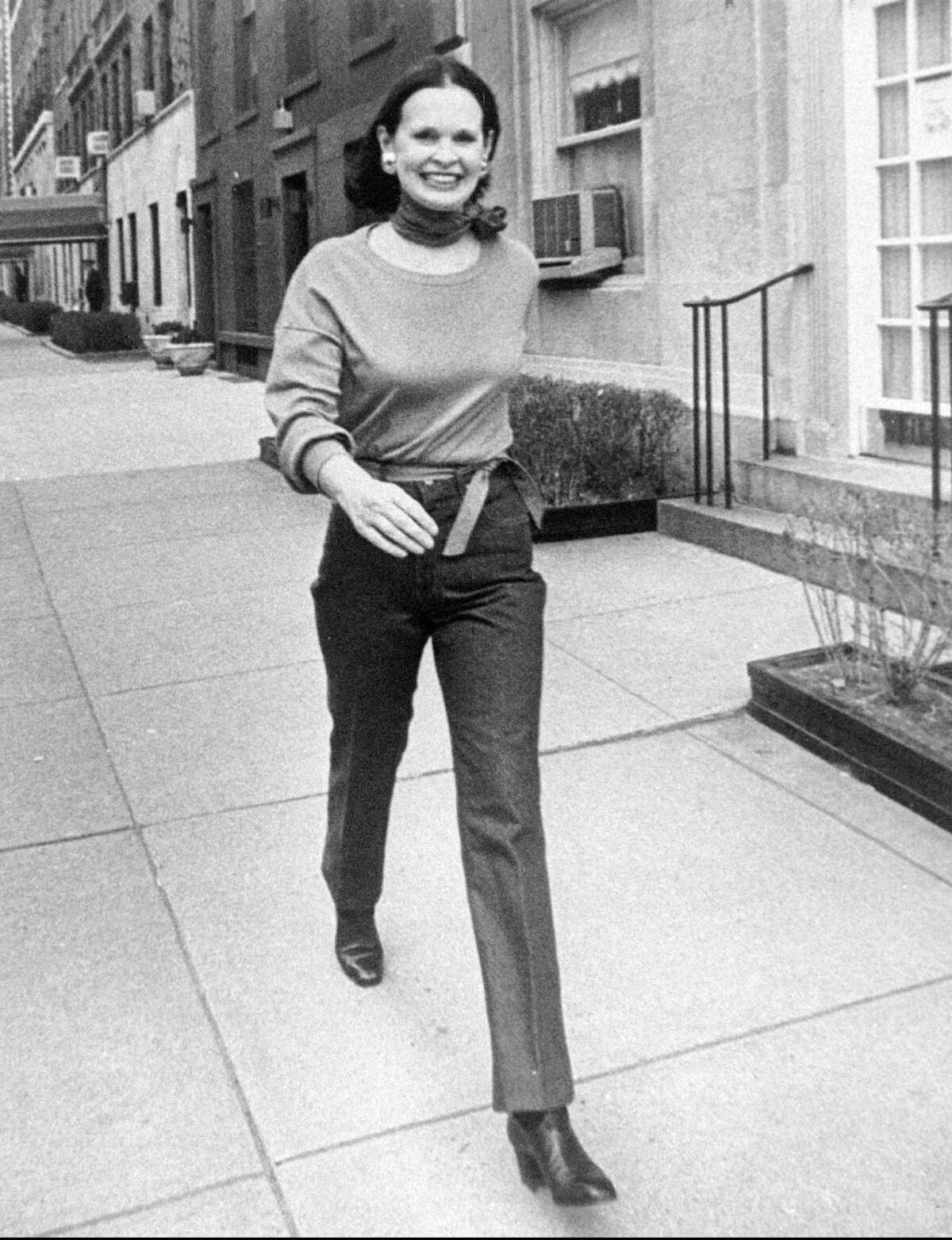 Gloria Vanderbilt walks down a New York street in this undated file photo.