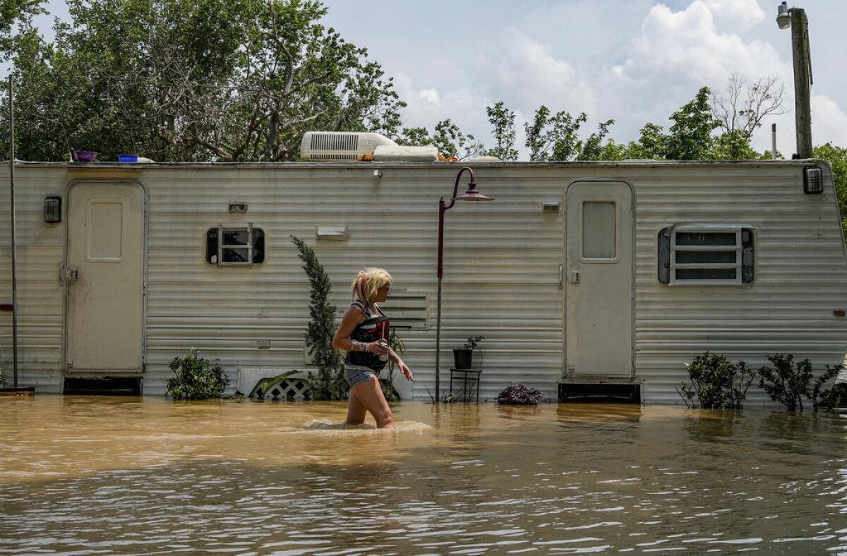 Las inundaciones en Channelview, Texas,