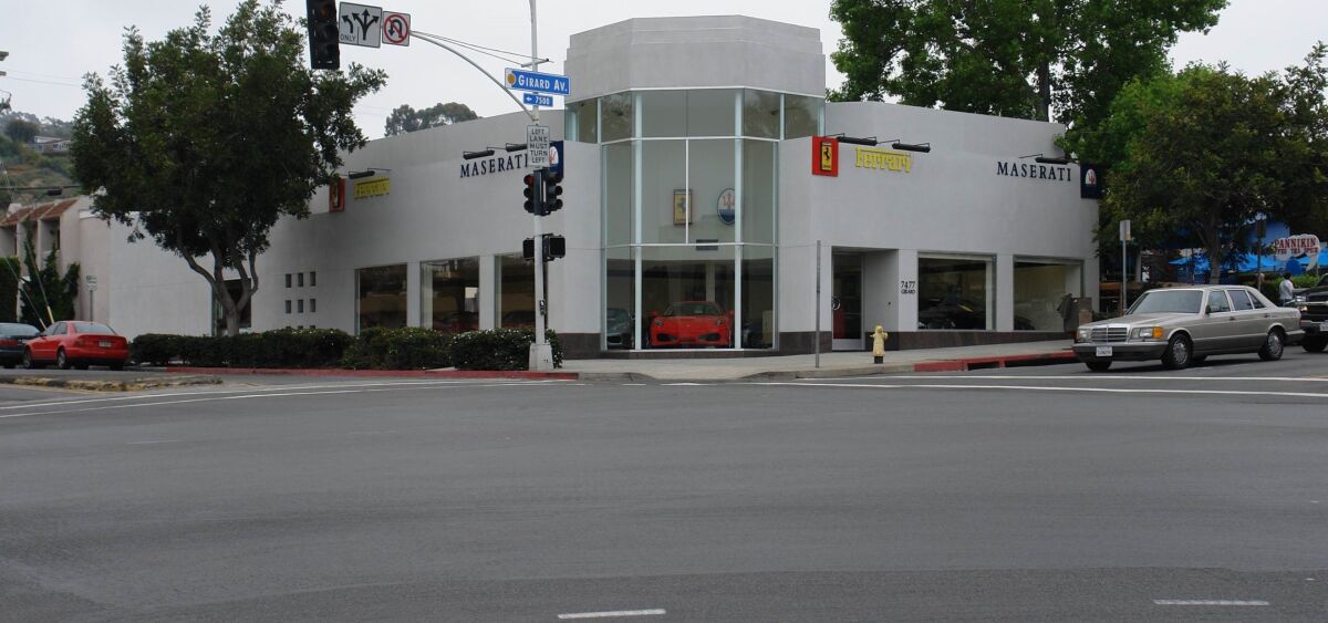 La Jolla’s former Maserati dealership at 7477 Girard Ave. is slated to become a Sherwin-Williams paint store later this year.