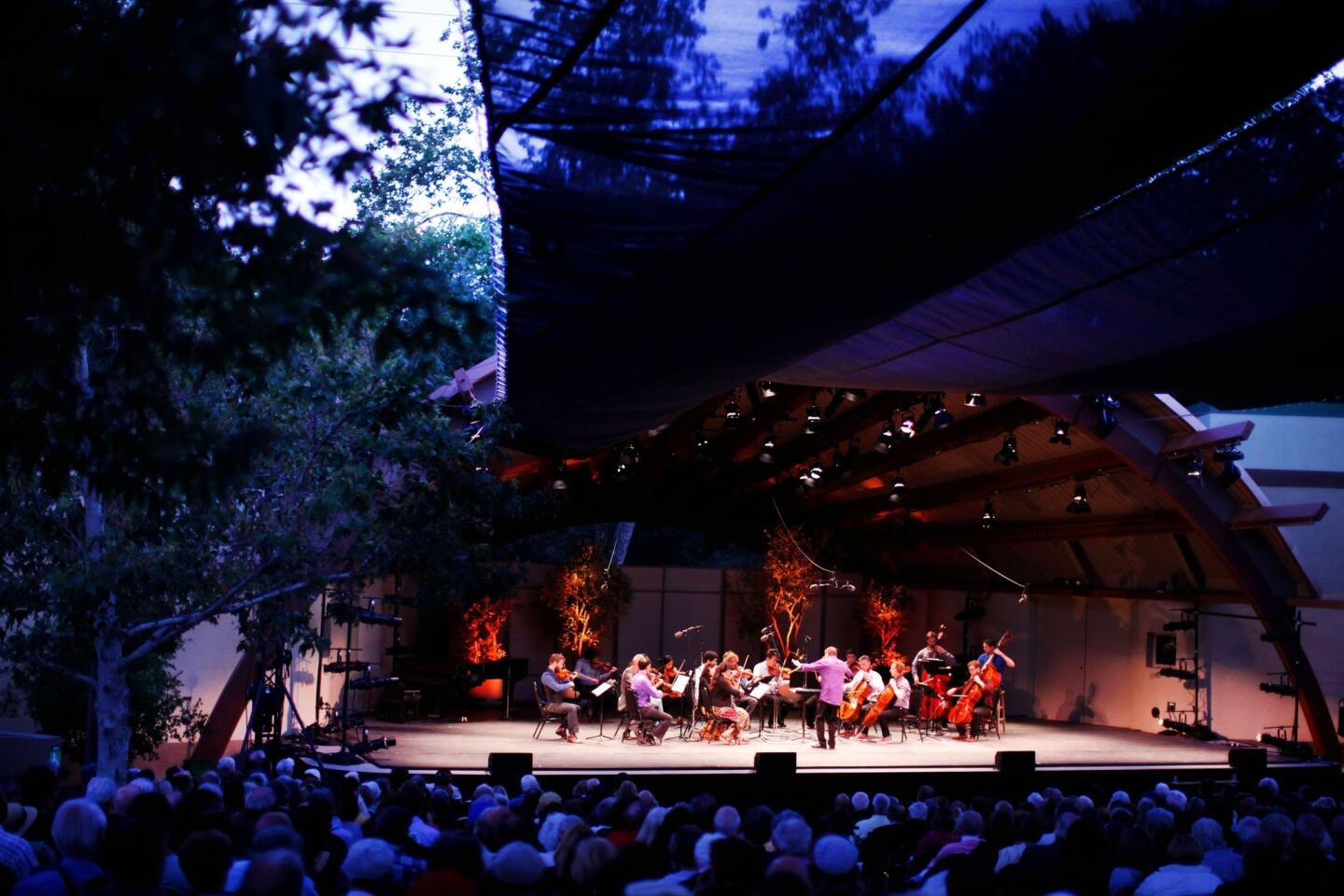 The scene at last year's Ojai Music Festival, as a crowd gathered at the Libbey Bowl. Pianist Jeremy Denk is guest music director for this year's event, June 12-15.
