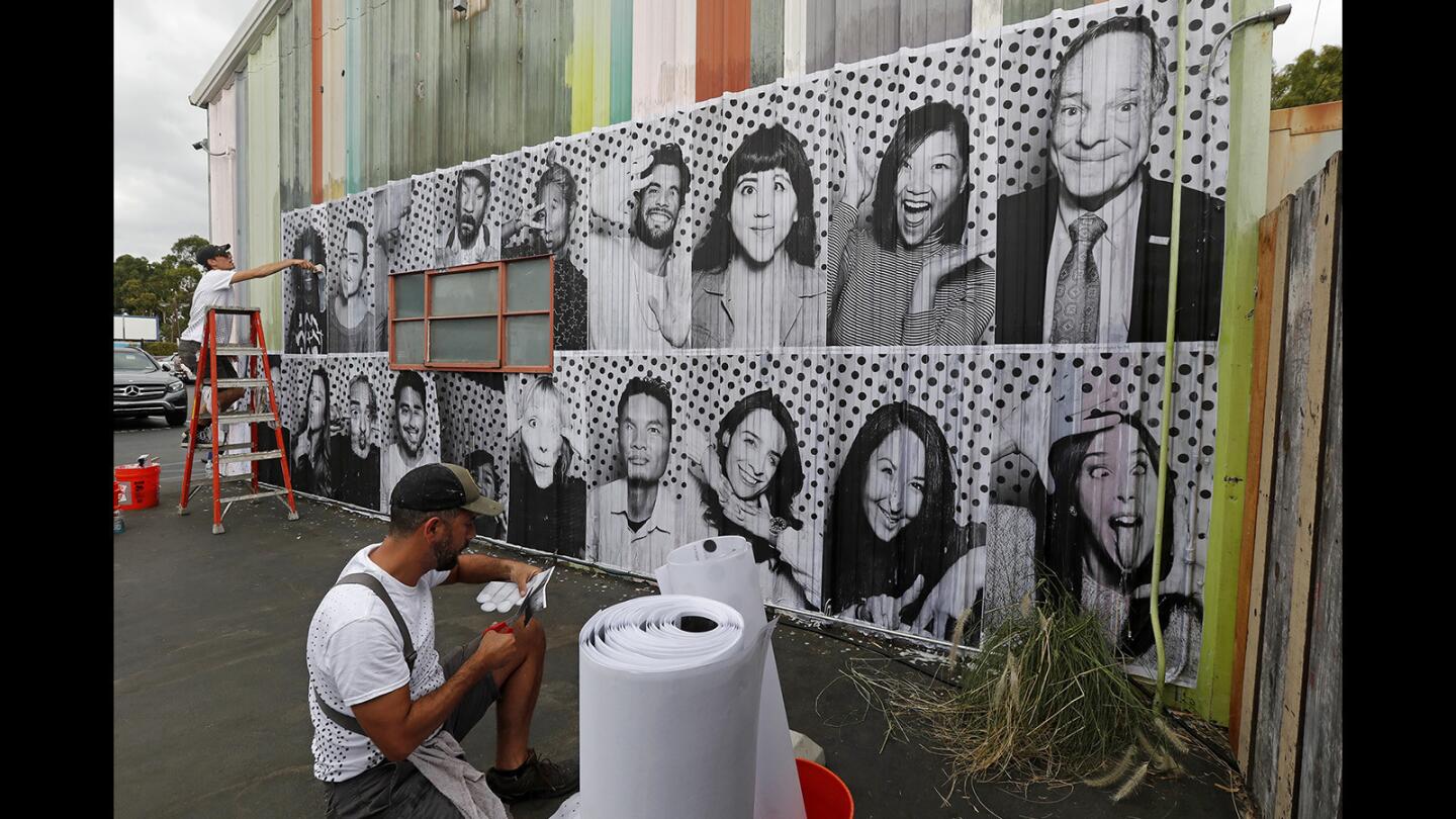 The "Inside Out/Dreamers" project is displayed at The Lab in Costa Mesa on Wednesday as part of an effort to create a portrait of America that includes immigrants and the descendants of immigrants.