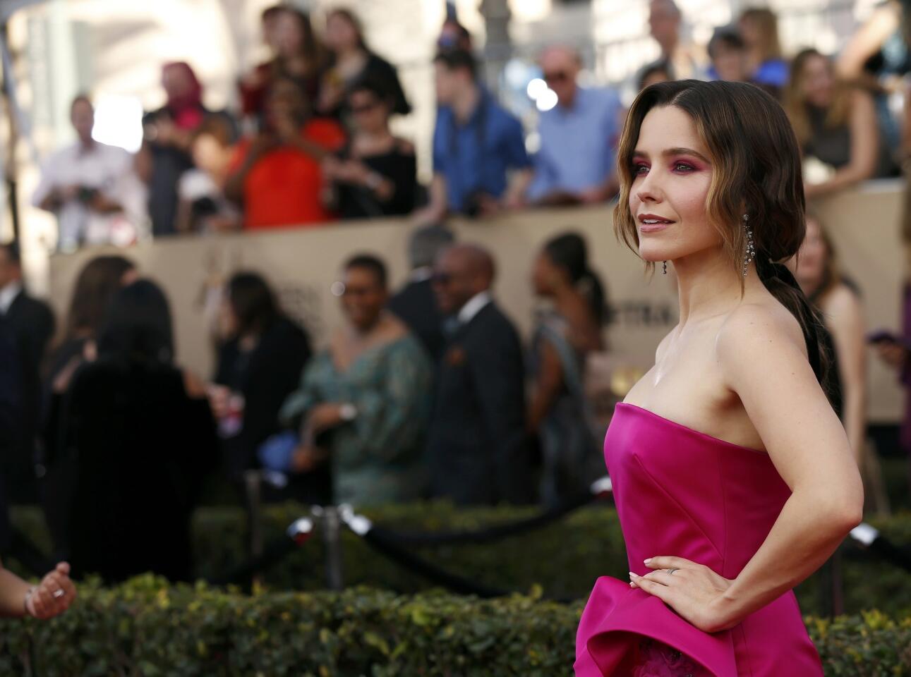Sophia Bush arrives at the 23rd Screen Actors Guild Awards in Los Angeles