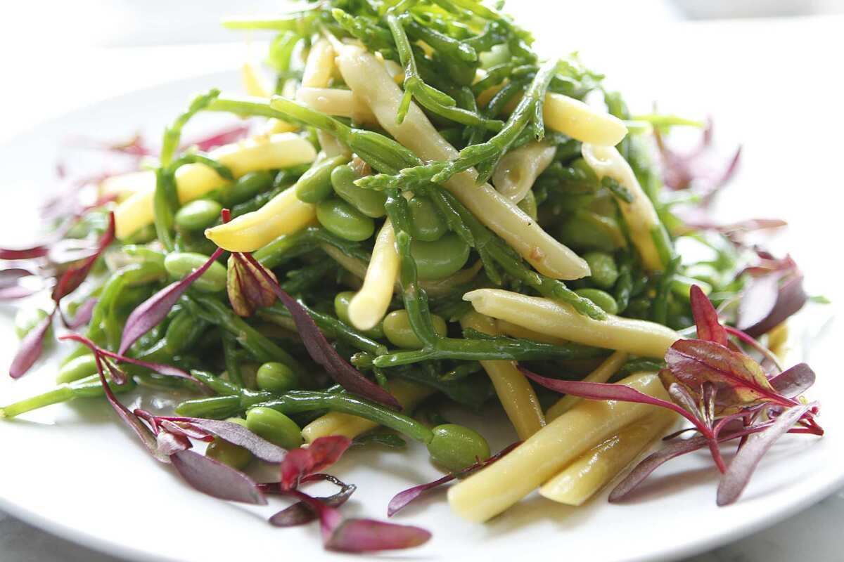 Seabean salad with edamame and yellow wax beans from Joan's on Third. Recipe