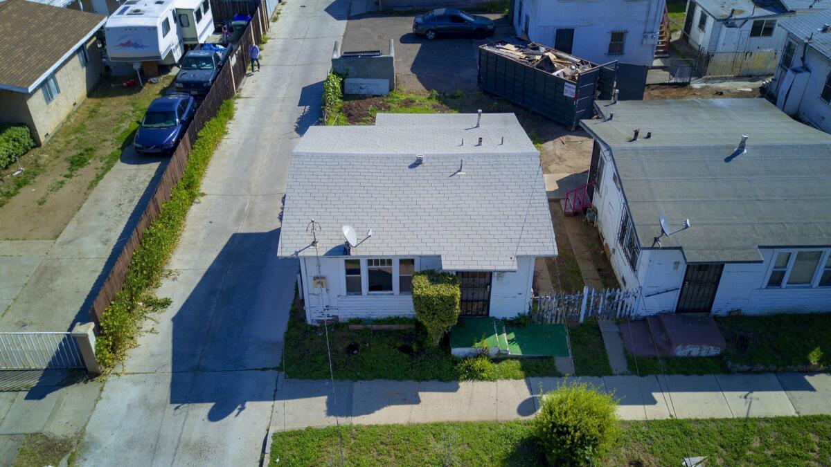 This 500-square-feet home listed for sale on L Avenue in National City, list for $250,000.00. The inside of the home has been gutted down to the studs.