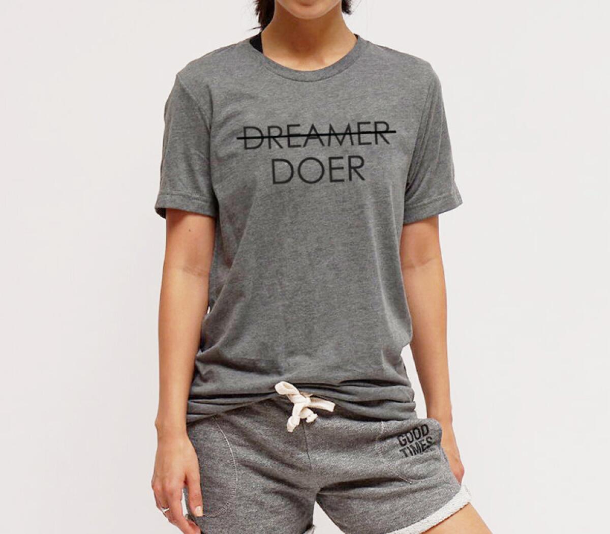 Insprational activewear: For Better Not Worse (DREAMER DOER T-Shirt, $44)