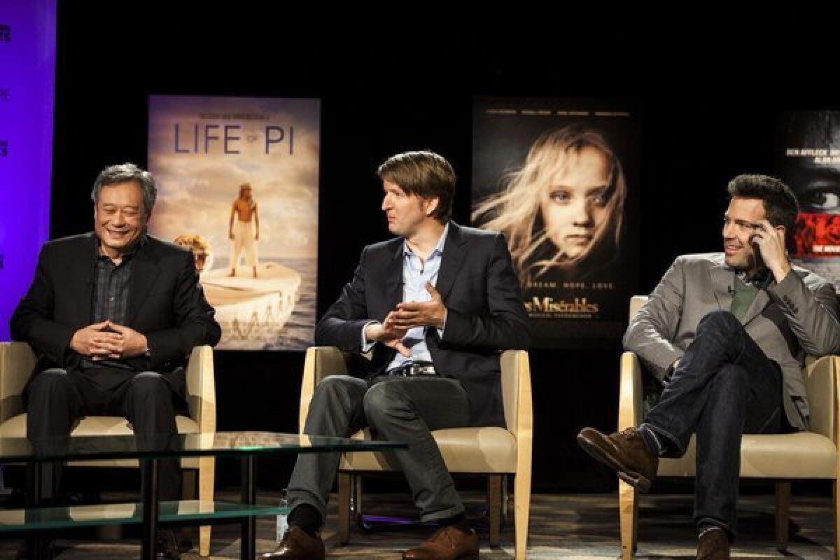 Ang Lee, left, Tom Hooper and Ben Affleck.