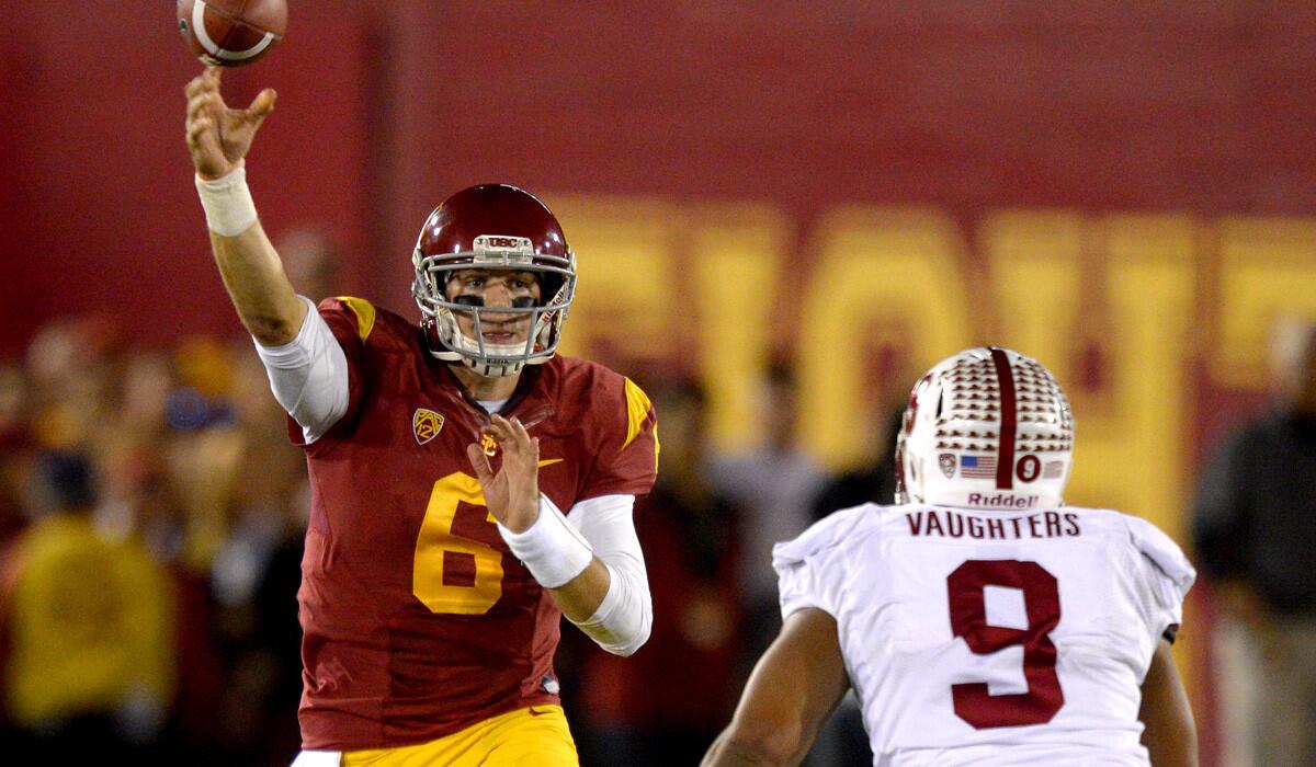 Quarterback Cody Kessler will lead USC against senior linebacker James Vaughters and Stanford in the first Pac-12 Conference showdown of the season.