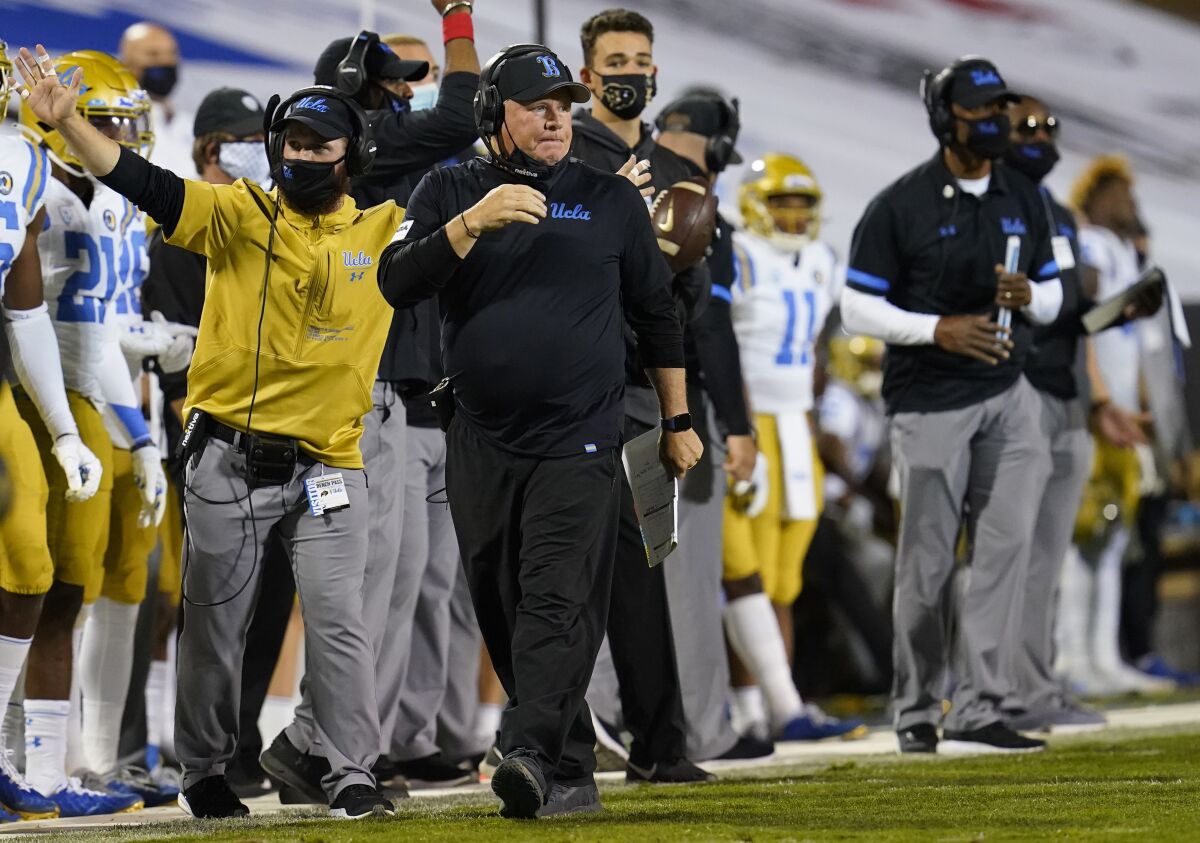 UCLA head coach Chip Kelly in the second half against Colorado.
