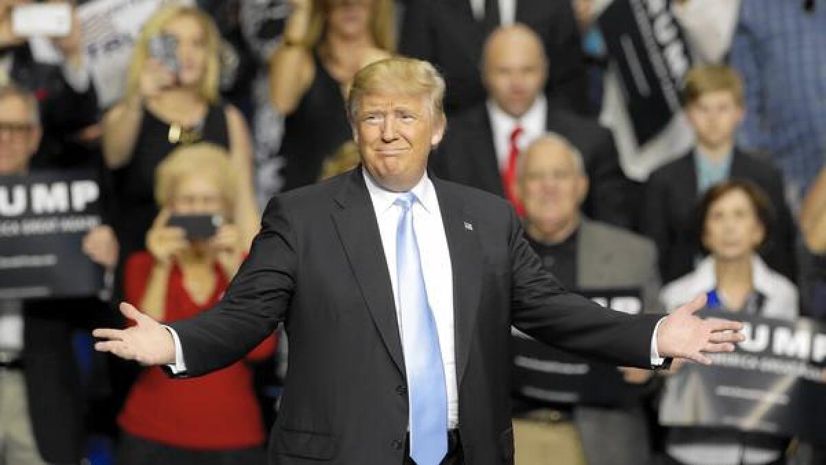 Donald Trump at a rally in Fayetteville, N.C., where a protester was punched.