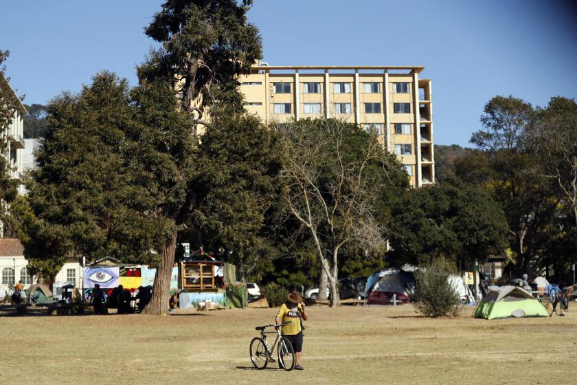 BERKELEY, CA - SEPTEMBER 30: People's Park in Berkeley, Calif., on Tuesday, September 28, 2021. UC Berkeley plans to build housing for students and the indigent at People's Park, against the wishes of some opponents, including those who want to preserve the park as it's been for generations. (Scott Strazzante/San Francisco Chronicle via Getty Images)