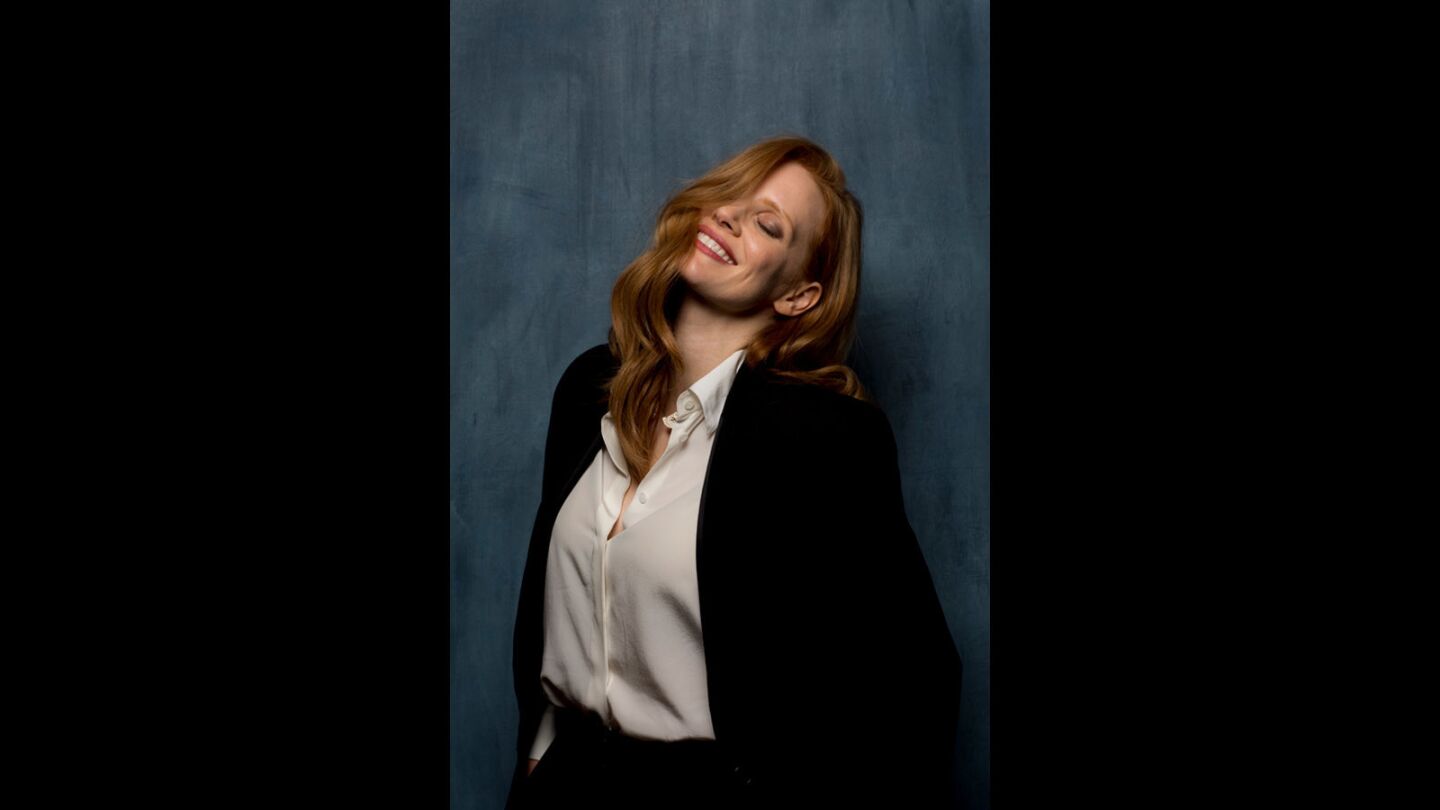 Actress Jessica Chastain, from the film "Woman Walks Ahead," is photographed at the L.A. Times HQ at the 42nd Toronto International Film Festival.