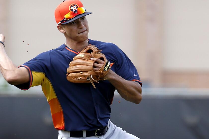 Shortstop Carlos Correa hit .335 with 10 home runs, 44 runs batted in and 21 doubles with 18 stolen bases for the Astros' double-A and triple-A teams this spring.