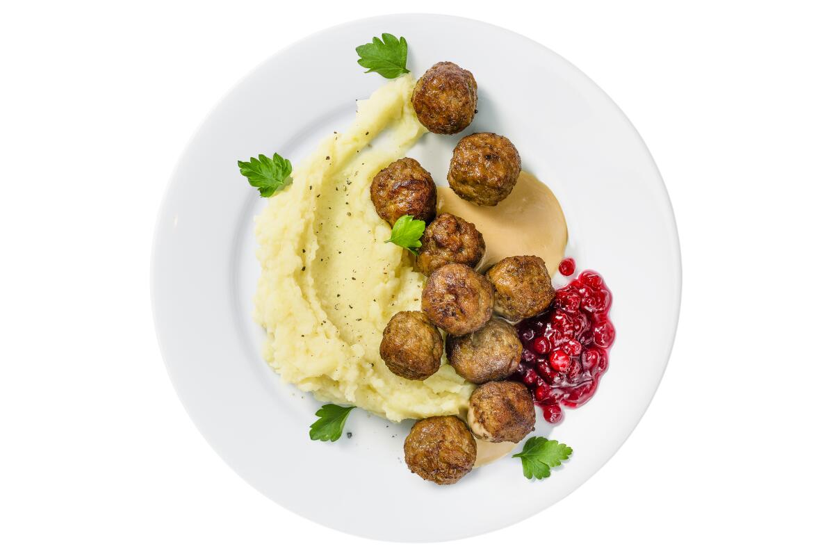 A dish of Swedish meatballs