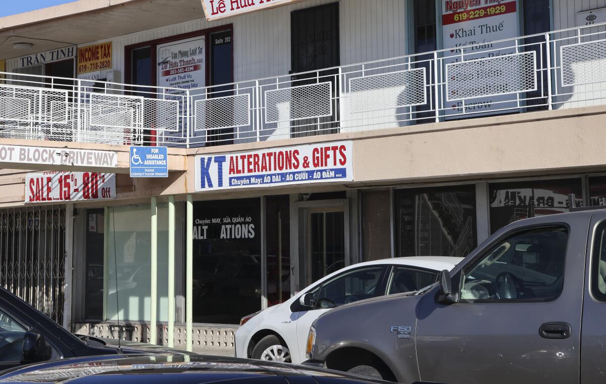 KT Alterations & Gifts, located in a strip mall on El Cajon Boulevard and 48th Street