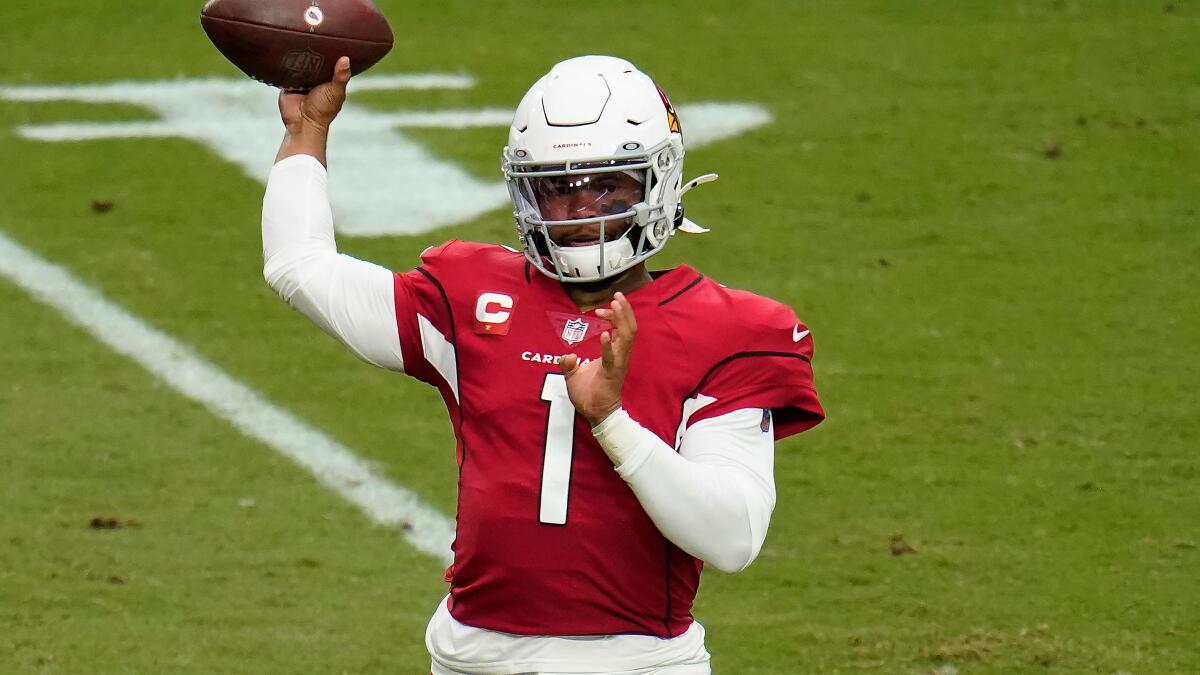 Arizona Cardinals quarterback Kyler Murray throws against Washington on Sept. 20.